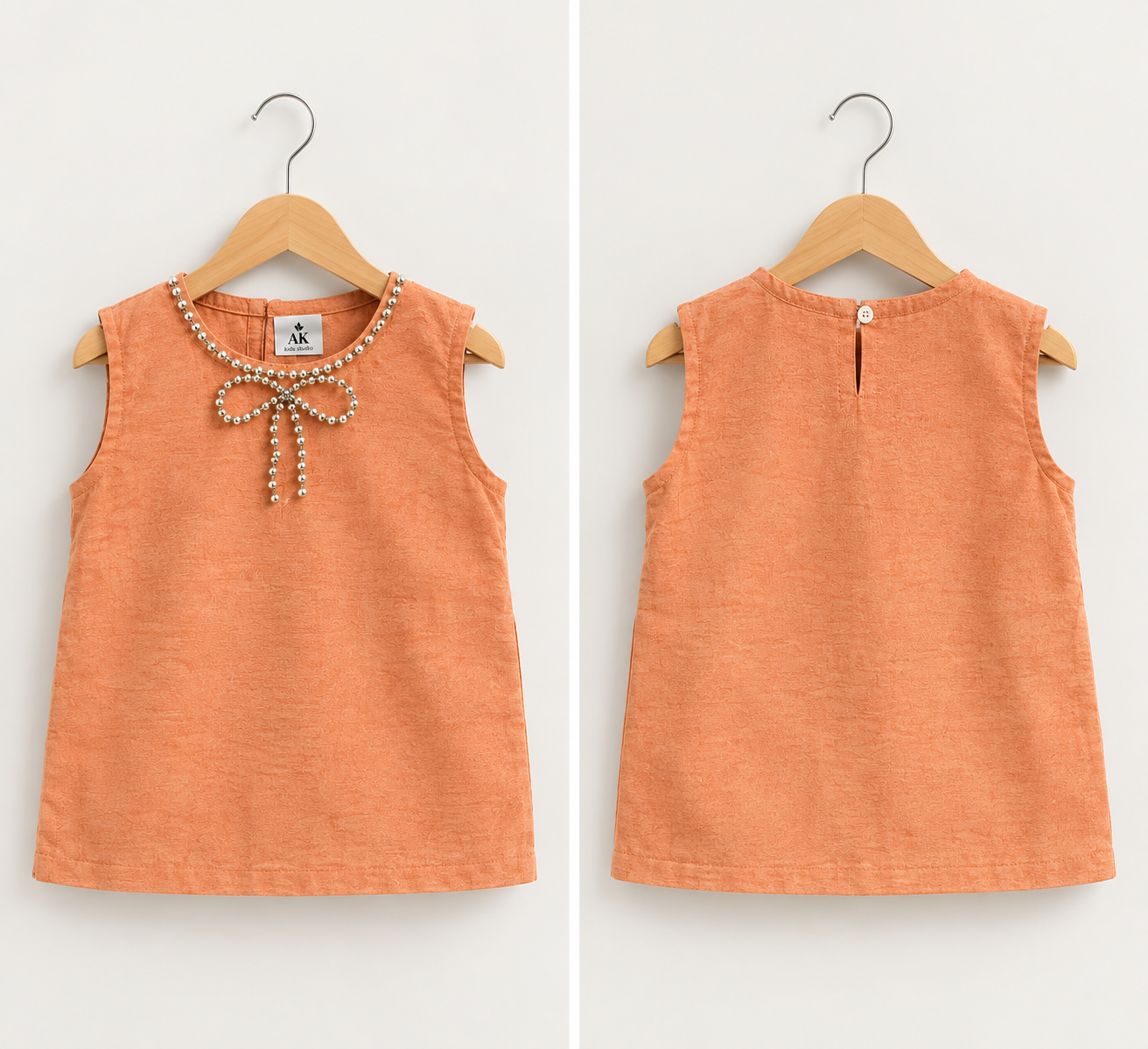 Peach Kids Farshi Shalwar Kameez Set – Traditional Wear - Image 3