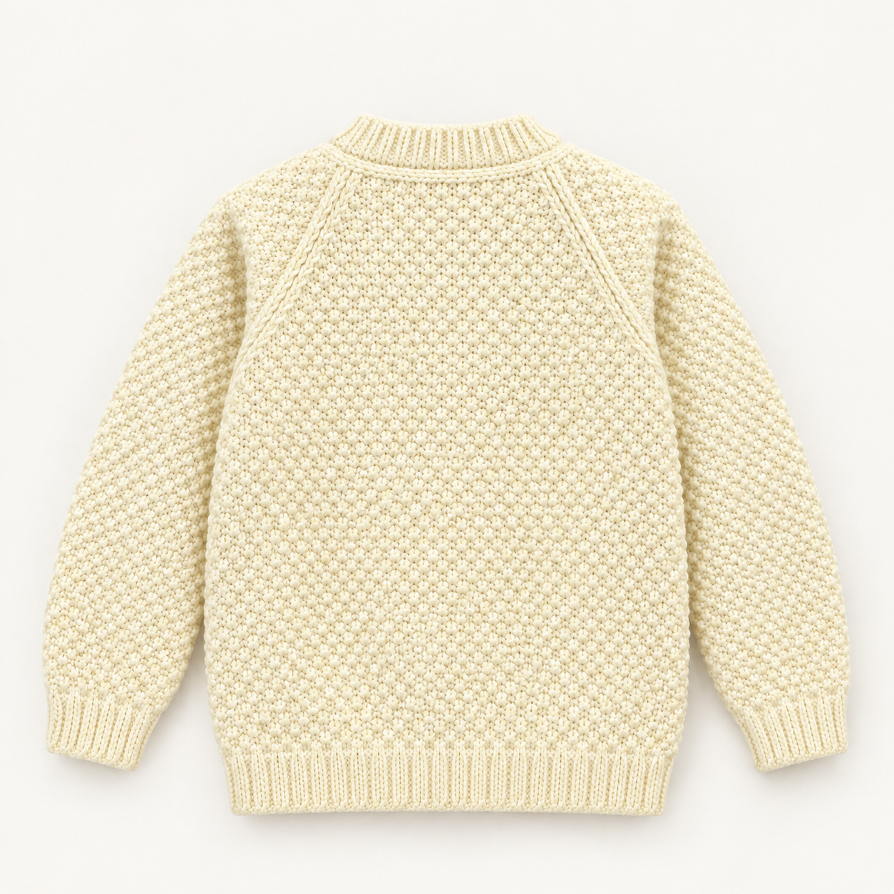 Handmade Cream Cable Knit Baby Cardigan Sweater - Image 2